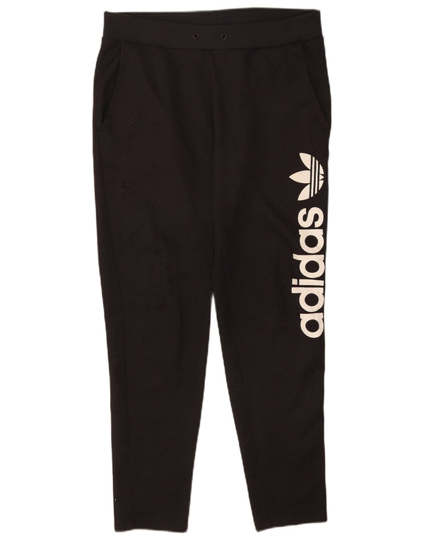 Adidas Pantalones de chándal gráficos para mujer UK 12 Mediano Negro Poliéster