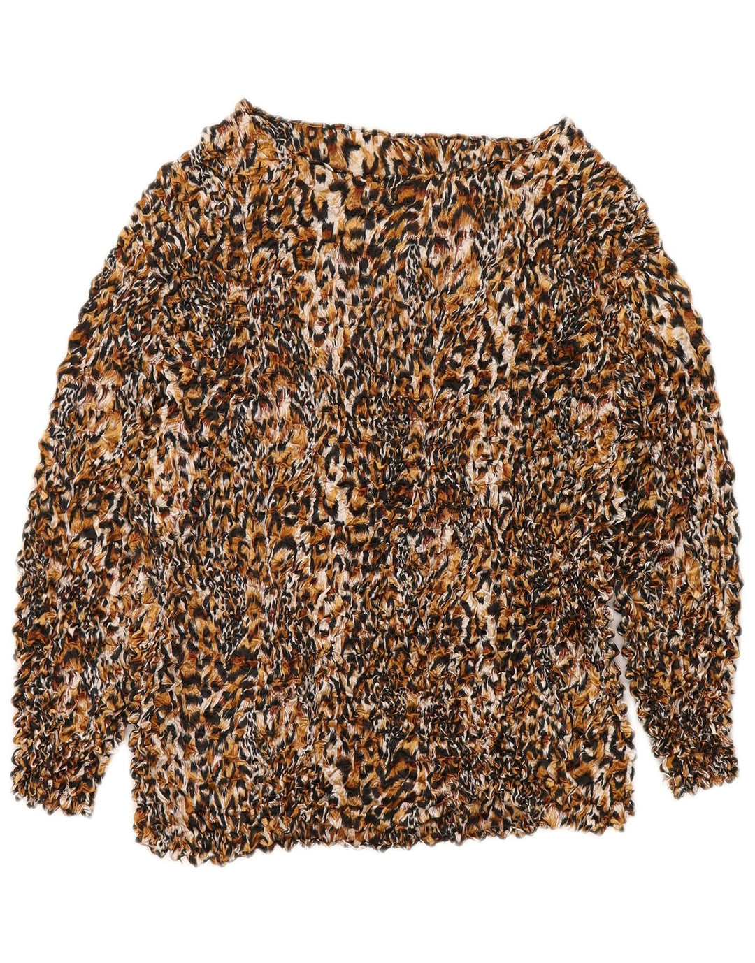 Blusa vintage para mujer Top UK 14 Poliéster con estampado animal multicolor medio