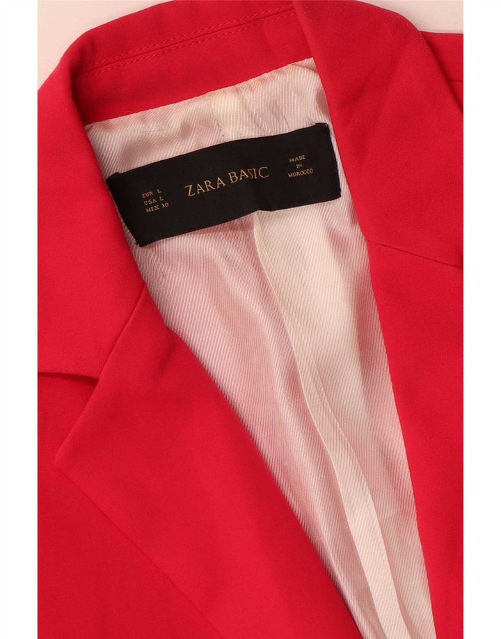 Zara Chaqueta Blazer De 1 Botón Para Mujer UK 44 Grande Poliéster Rosa