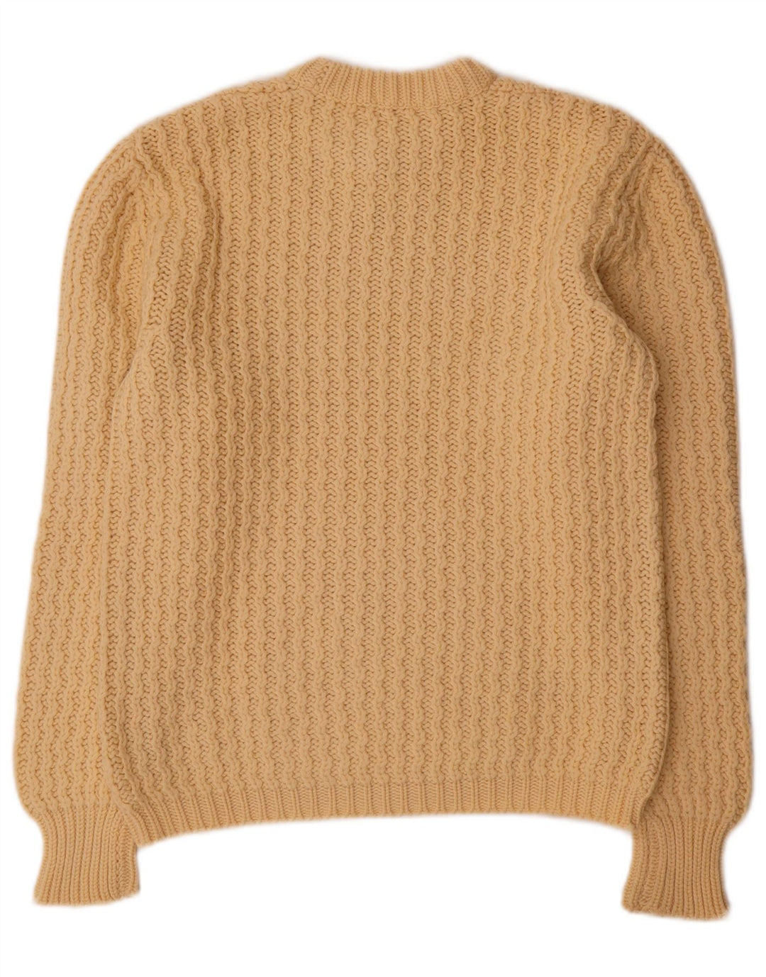 VINTAGE suéter de cuello redondo para mujer Reino Unido 14 Beige medio