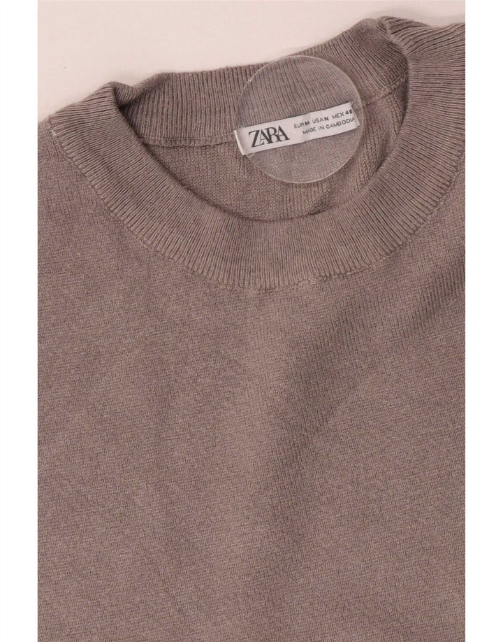 Zara Hombre Camiseta Top Gris Medio