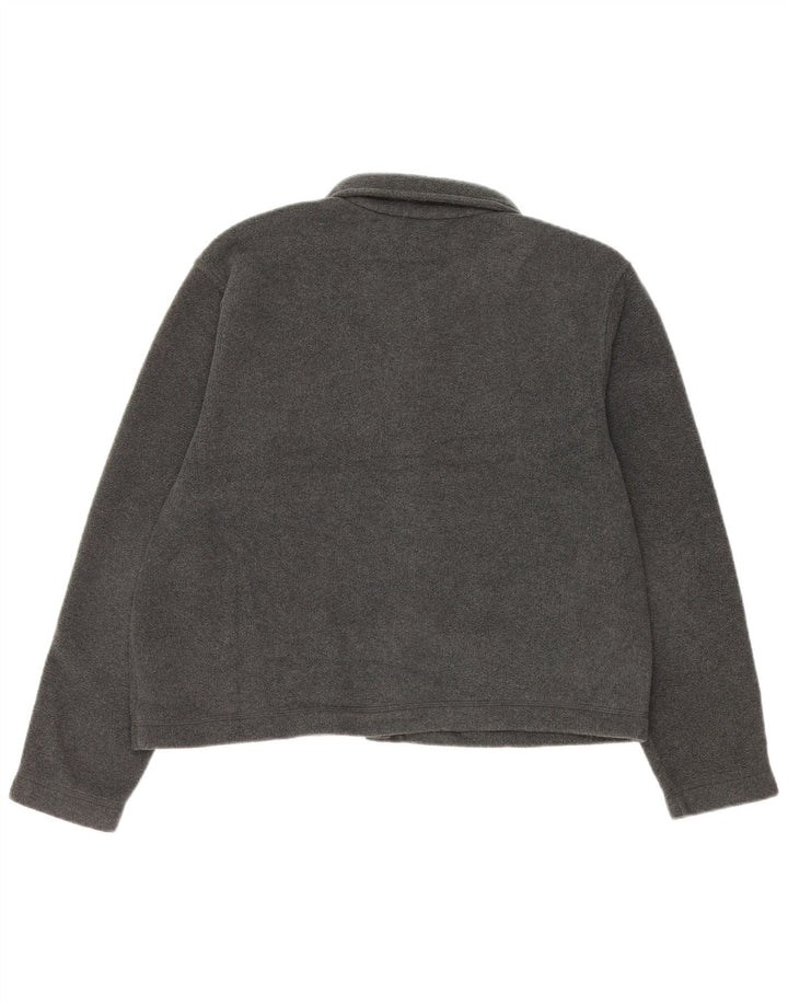 EDDIE BAUER Chaqueta polar de gran tamaño para mujer UK 10 Small Grey Poliéster