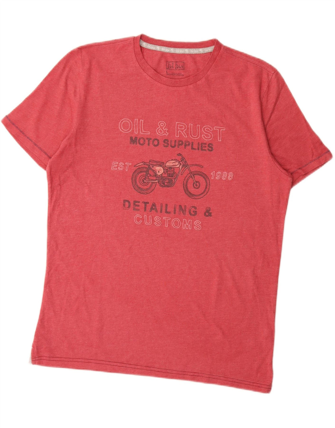 FAT FACE Camiseta gráfica para hombre Top grande de algodón rojo