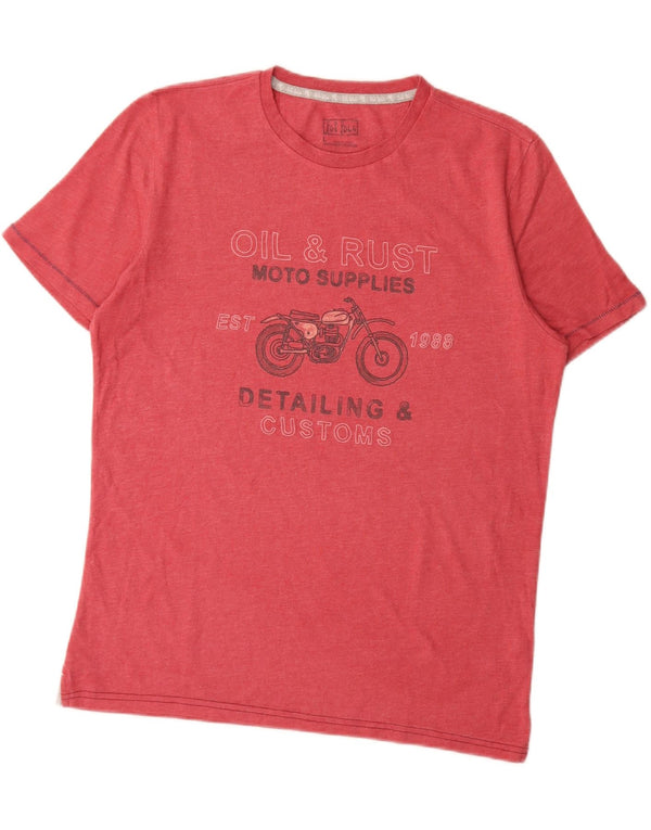 FAT FACE Camiseta gráfica para hombre Top grande de algodón rojo