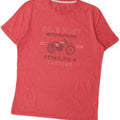 FAT FACE Camiseta gráfica para hombre Top grande de algodón rojo