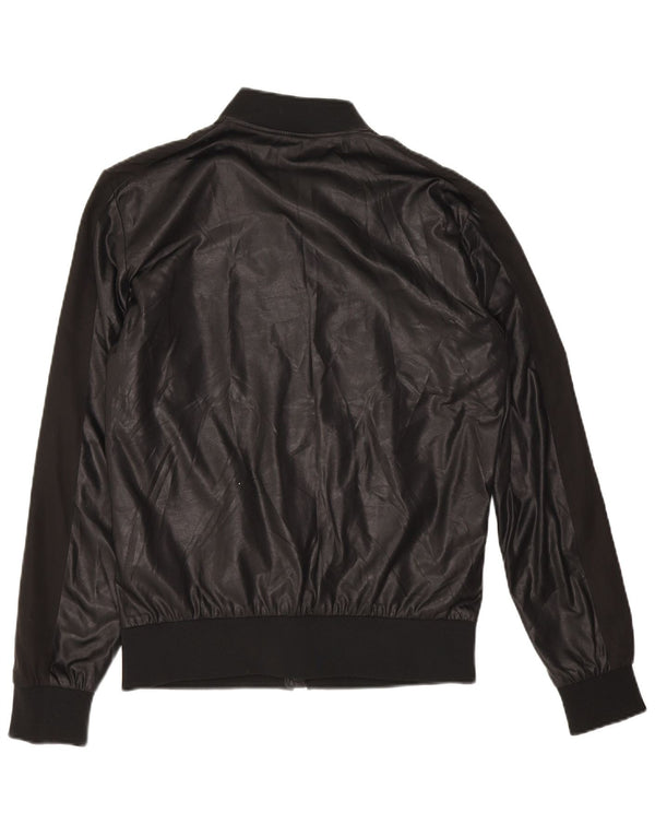 Zara Mens Bomber Jacket UK 38 Medium Negro Poliéster