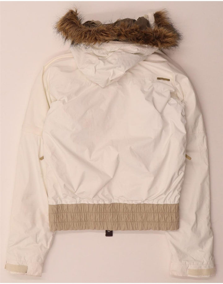 HELLY HANSEN Chaqueta cortavientos extragrande con capucha para mujer UK 6 XS Blanco