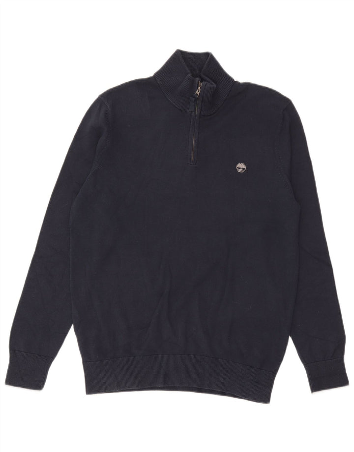 Timberland Hombre Zip Neck Jumper Sweater Medio Azul Marino