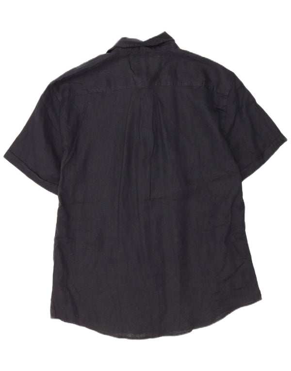 Camisa de manga corta para hombre Coast 2XL Azul marino Lino