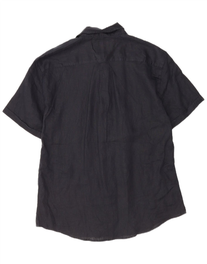 Camisa de manga corta para hombre Coast 2XL Azul marino Lino