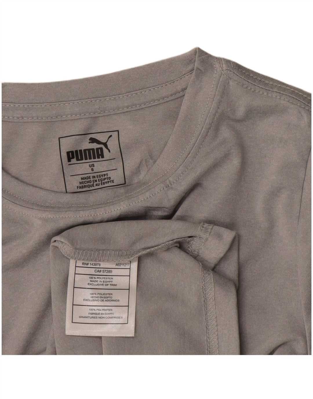 PUMA Camiseta Niño Top 5-6 Años Gris Poliéster