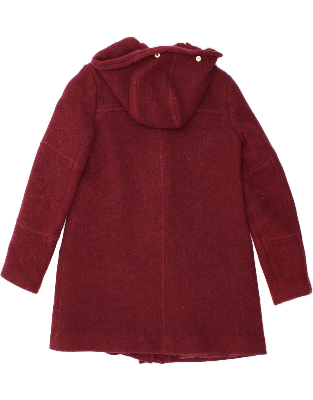 J. CREW Womens Hooded Overcoat US 4 Small Burgundy Wool Vintage J. Crew and Second-Hand J. Crew from Messina Hembry 