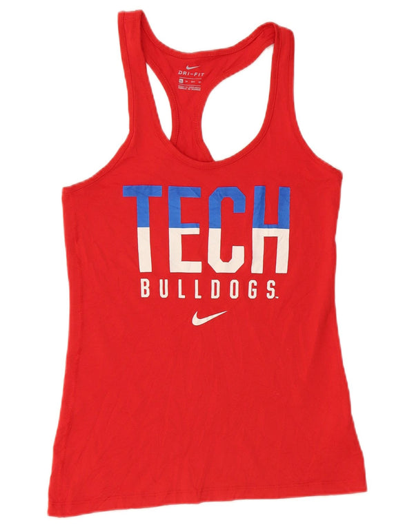 NIKE Womens Louisiana Tech Bulldogs Graphic Vest Top UK 4 XS Red Polyester