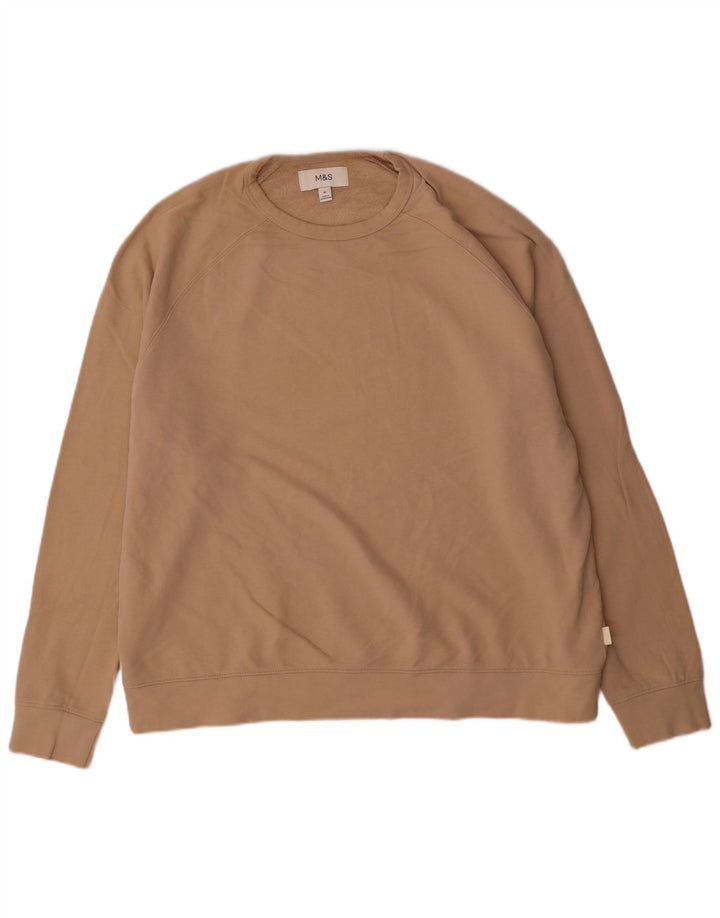 Marks & Spencer Hombre Sudadera Jumper XL Beige Algodón
