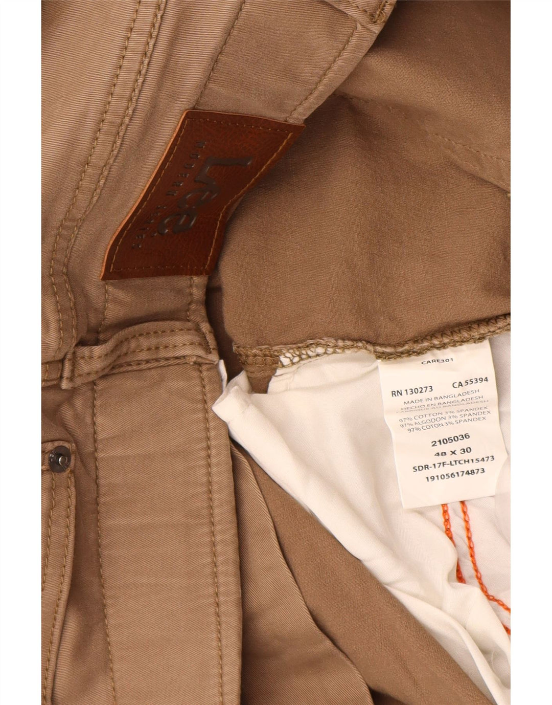 LEE Pantalones casuales cónicos rectos Extreme Motion para hombre W48 L30 Beige