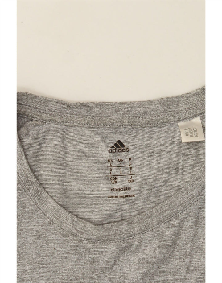 ADIDAS Camiseta Climalite para hombre Top grande gris moteado