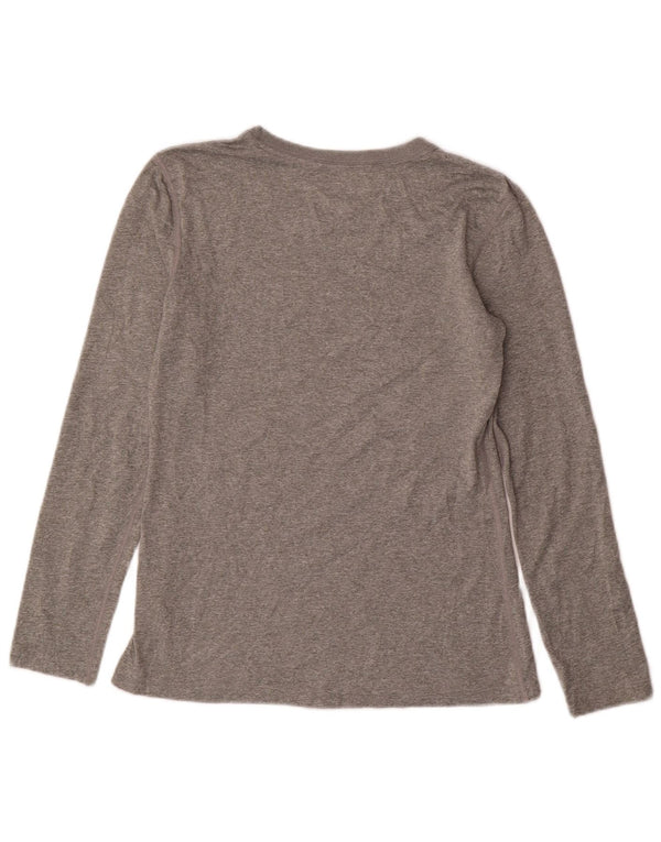 Nike Mujer Dri Fit Regular Fit Top Manga Larga UK 10 Pequeño Gris Poliéster