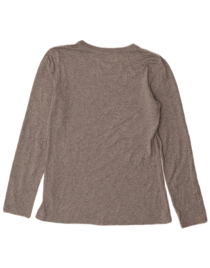 Nike Mujer Dri Fit Regular Fit Top Manga Larga UK 10 Pequeño Gris Poliéster