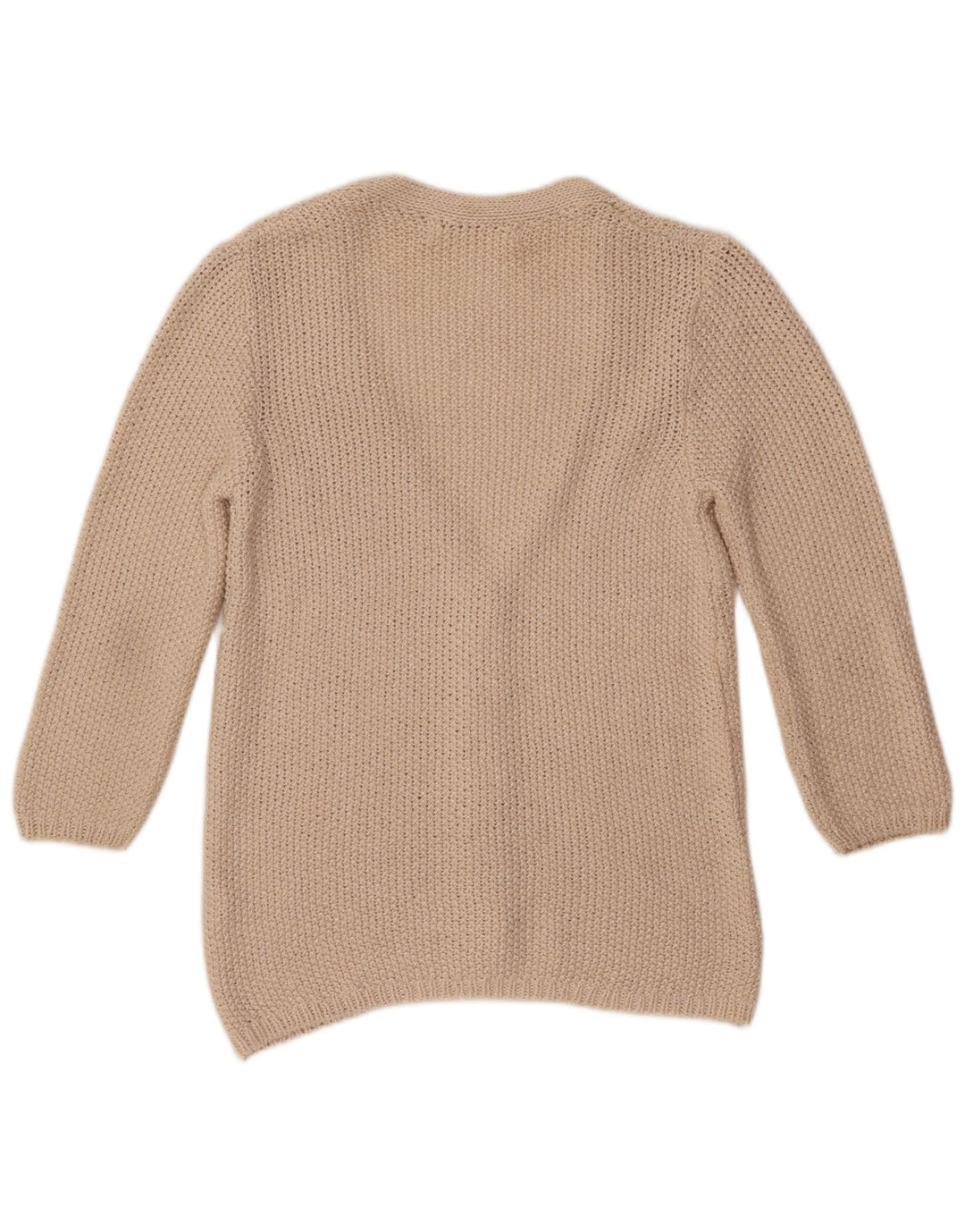 ZARA Mujer Cárdigan De Manga 3/4 Suéter UK 42 Medium Beige