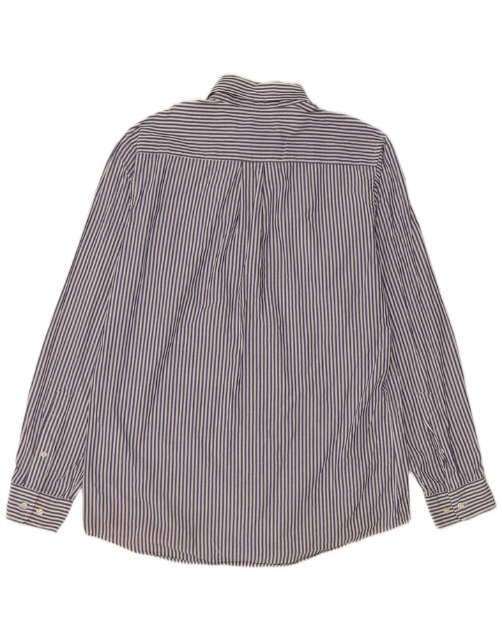 Murphy & Nye Camisa ajustada para hombre de algodón a rayas azules grandes