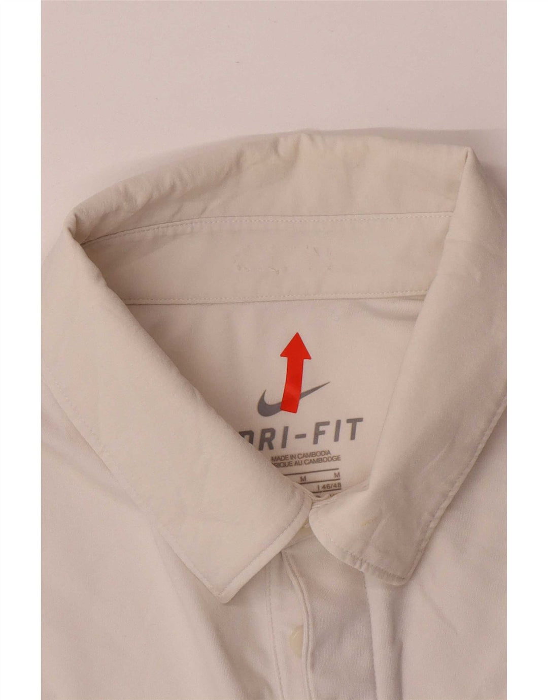 Nike Polo Dri Fit para hombre UK 38/40 Medio Blanco Colorblock Poliéster