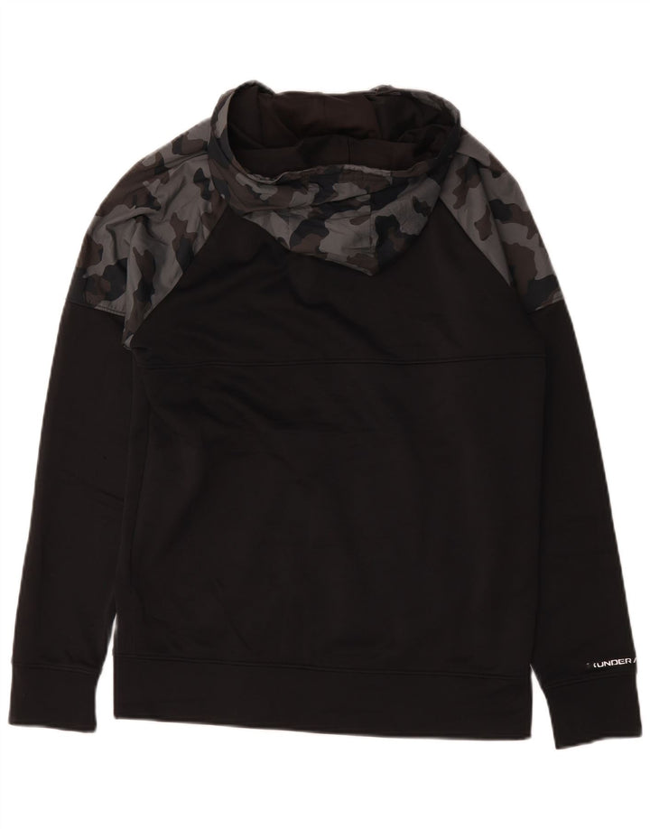 Under Armour Sudadera con capucha y cremallera para hombre, talla pequeña, poliéster de camuflaje negro