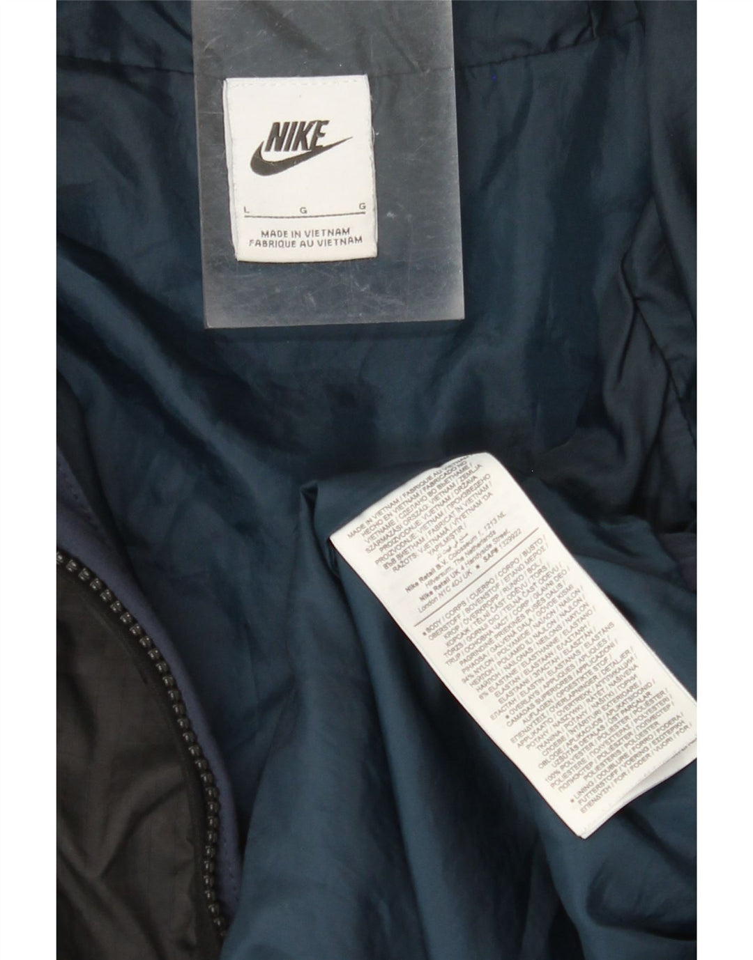 NIKE Chaqueta superior de chándal con capucha y gráfico para hombre, talla grande, color azul marino