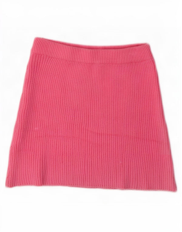 Zara Minifalda De Punto Mujer Small W26 Viscosa Rosa
