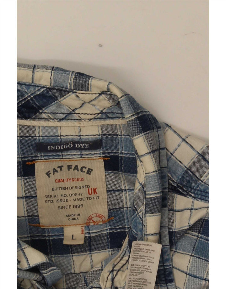 Camisa de franela para hombre de Fat Face de algodón con cuadros azules grandes
