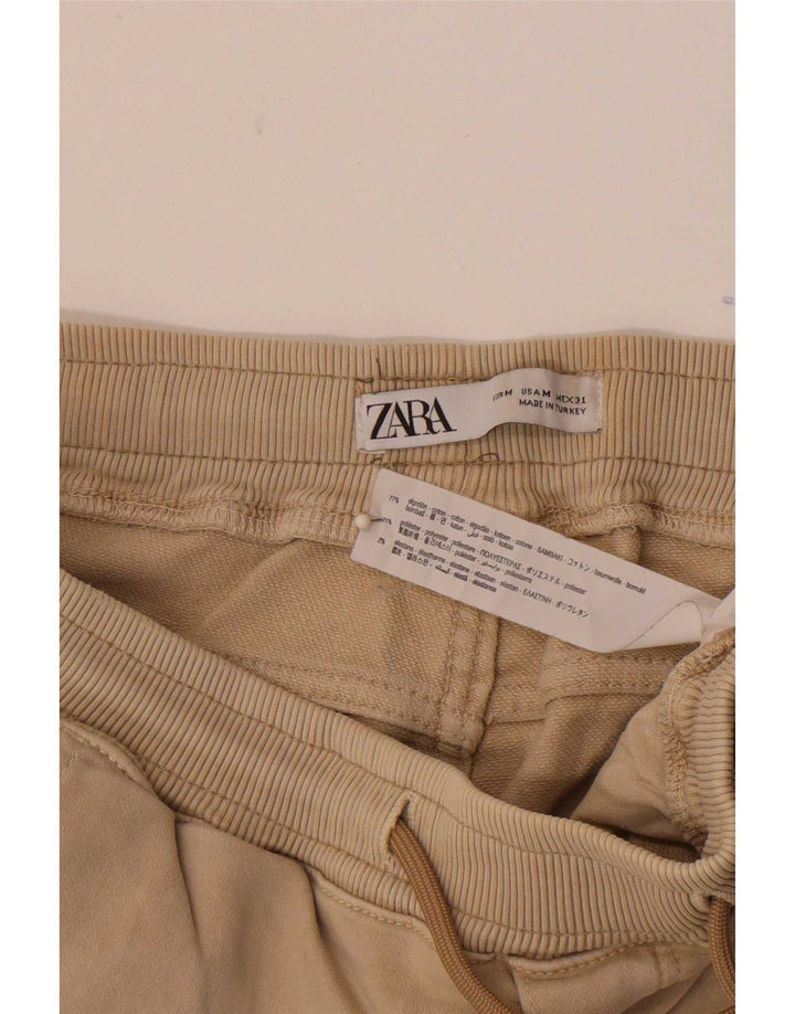 Zara Hombre Shorts Cargo Sport Algodón Beige Medio