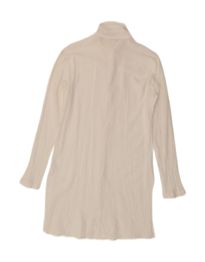BENETTON Womens Shirt Dress UK 14 Medium White Cotton