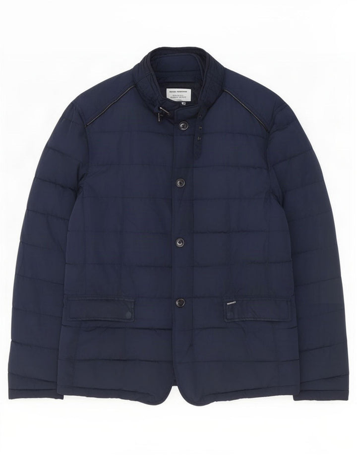 Zara Hombre Chaqueta Acolchada ES 38 Mediana Azul Marino Poliéster