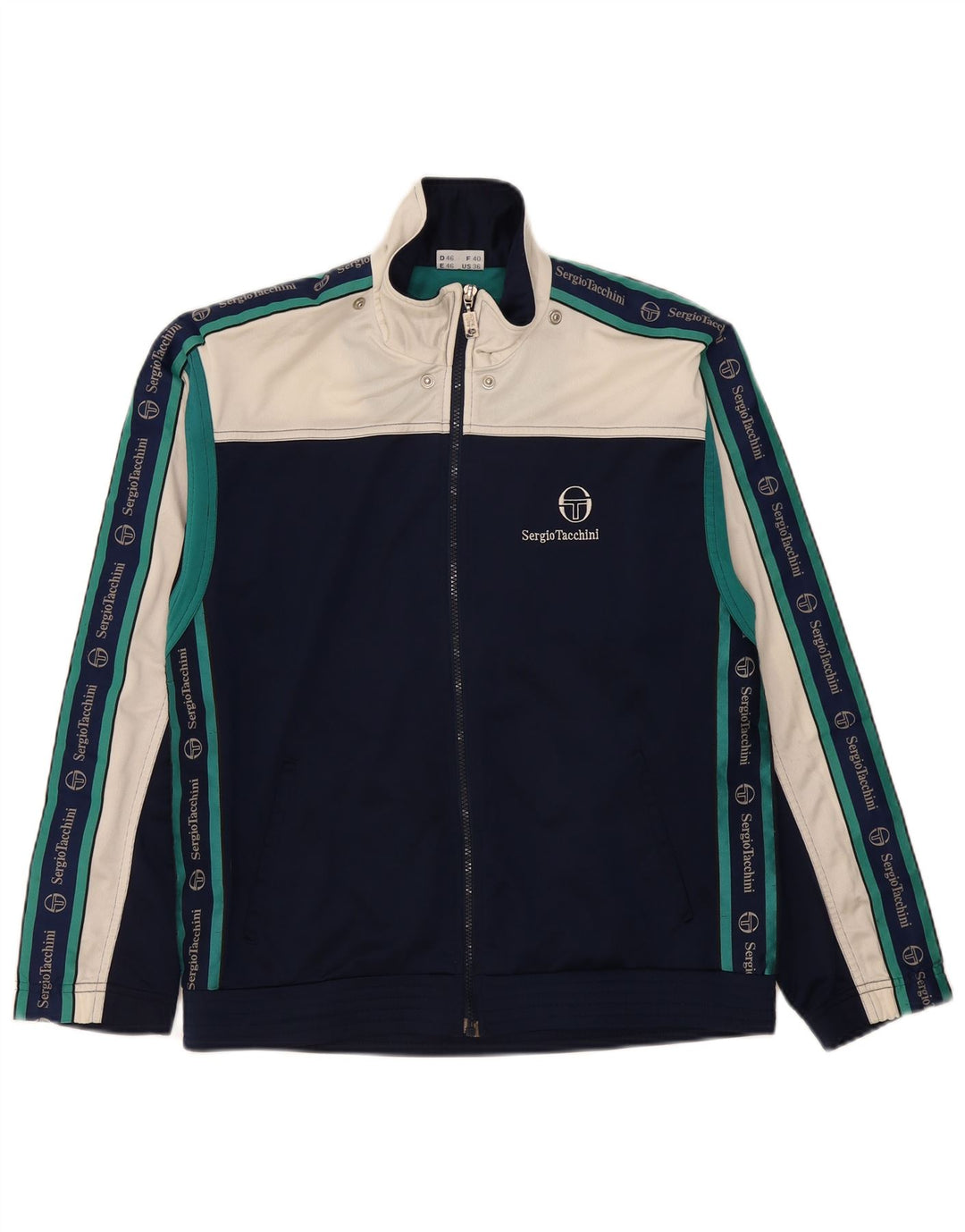 Sergio Tacchini Chaqueta de chándal para hombre IT 46 Small Azul marino Colorblock