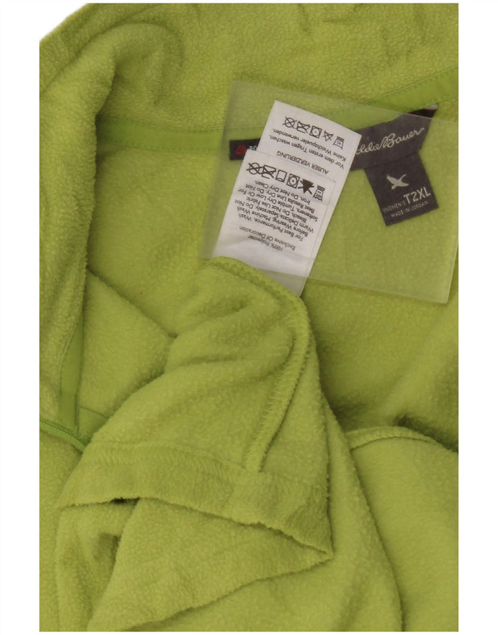 EDDIE BAUER Jersey polar con cuello y cremallera para mujer UK 20 2XL Poliéster verde
