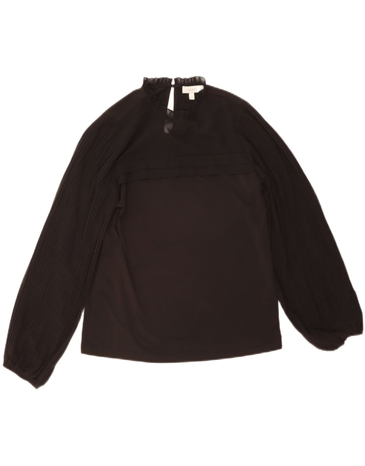 Oasis Blusa de Manga Larga para Mujer Top UK 42 Medio Negro Poliéster