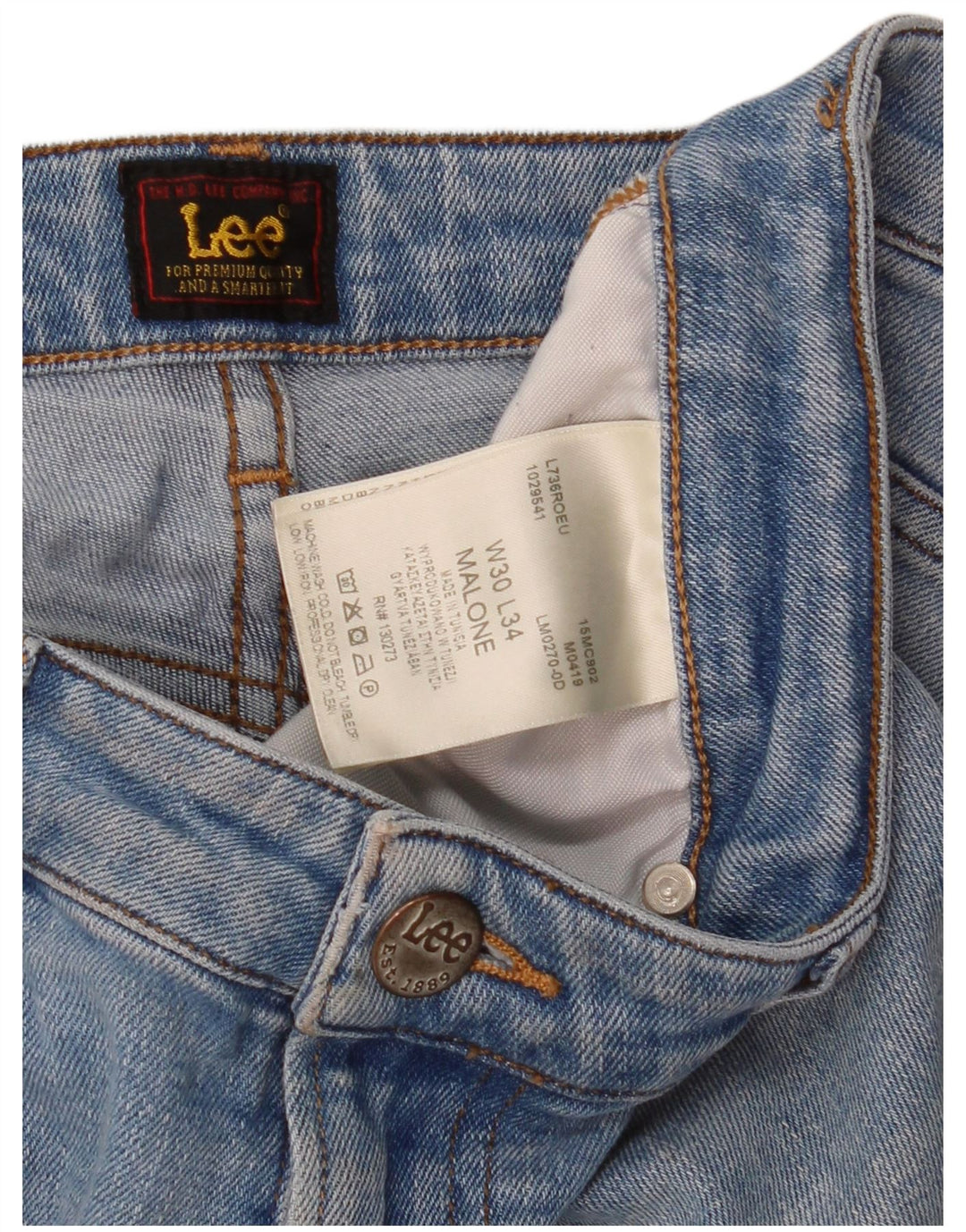 Lee Mens Malone Slim Jeans W30 L34 Algodón Azul
