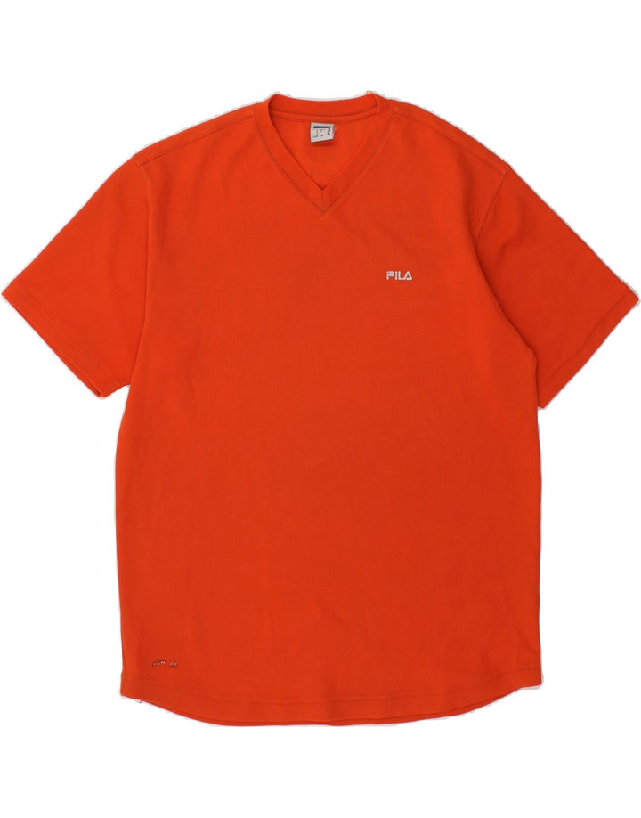 FILA Mens T-Shirt Top Large Orange Vintage Fila and Second-Hand Fila from Messina Hembry 