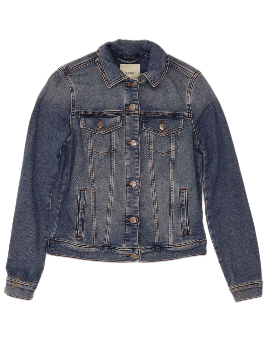 Esprit Chaqueta vaquera corta para mujer UK 10 Small Algodón azul