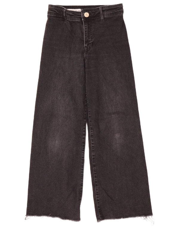 Zara Vaqueros Pierna Ancha Niña 11-12 Años W26 L26 Algodón Gris