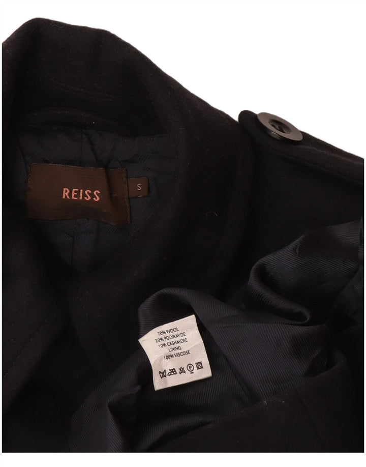 Reiss Chaquetón militar para mujer UK 10 Small Lana azul marino