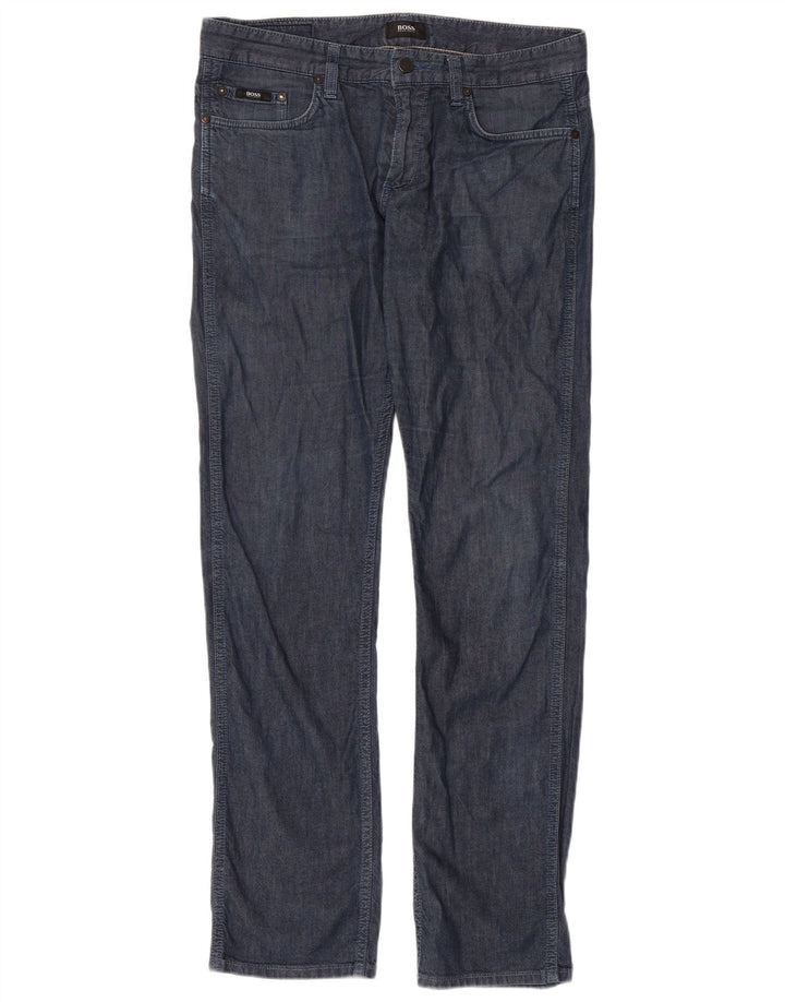 Pantalón chino recto HUGO BOSS para hombre W34 L32 Algodón azul marino