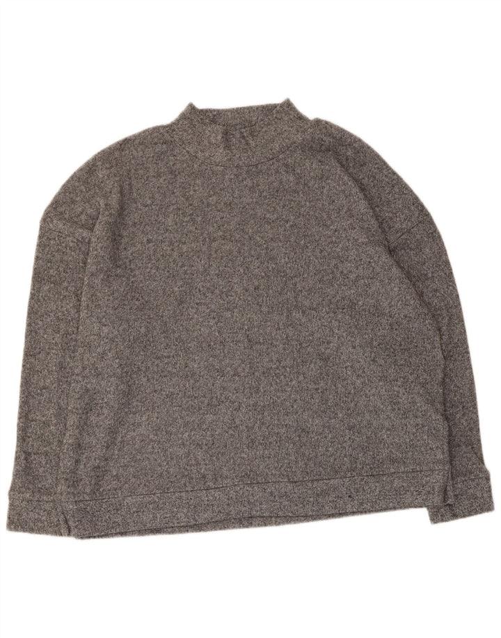 MARKS & SPENCER Suéter tipo jersey con cuello alto para mujer UK 46 Grande gris moteado