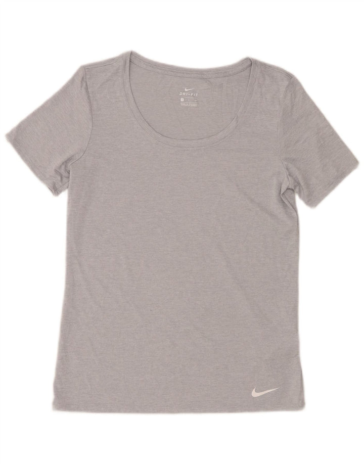 Nike Camiseta Dri Fit para Mujer Top UK 10 Small Gris Moteado Poliéster
