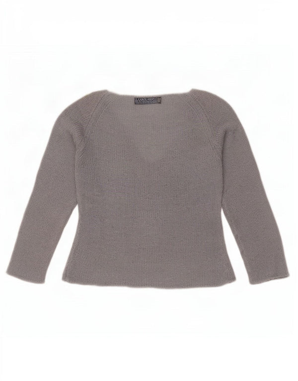 Zara Mujer Crop Cárdigan De Manga 3/4 Suéter UK 42 Azul Medio Floral