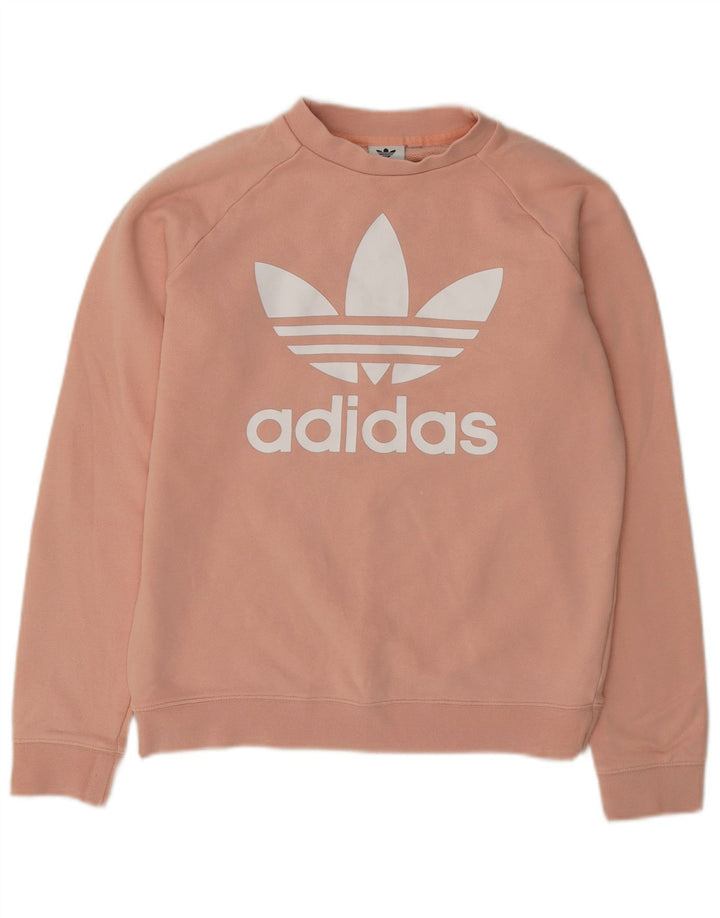 Adidas - Sudadera gráfica para mujer, talla 40, color rosa mediano