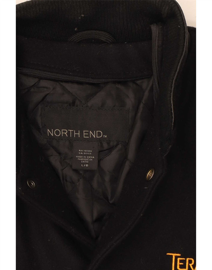 North End Chaqueta universitaria para hombre Reino Unido 40 Grande Lana negra