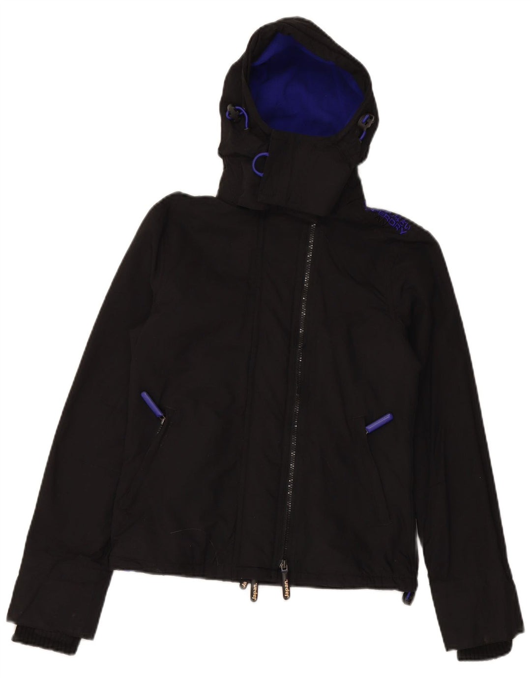 SUPERDRY Chaqueta cortavientos con capucha The Windcheater para mujer UK 6 XS Negro
