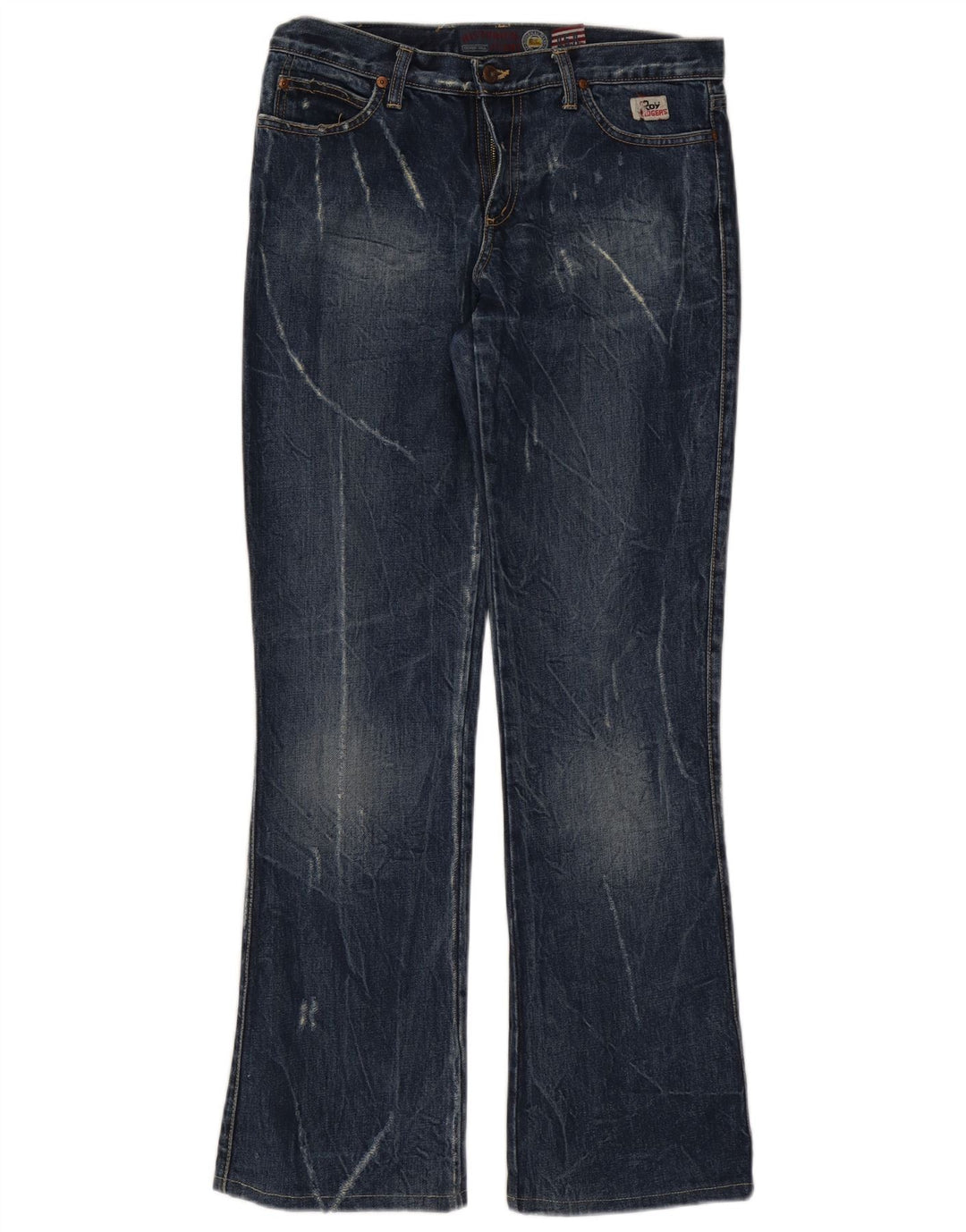 Roy Rogers Vaqueros con corte de bota desgastados Seven Bell para mujer W30 L32 Azul