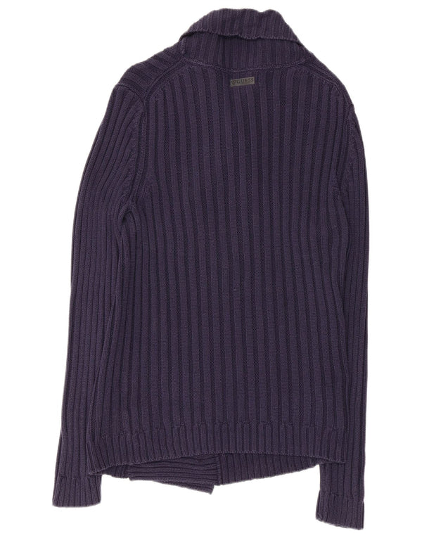 GUESS Suéter tipo cárdigan para mujer UK 40 Grande Algodón azul marino