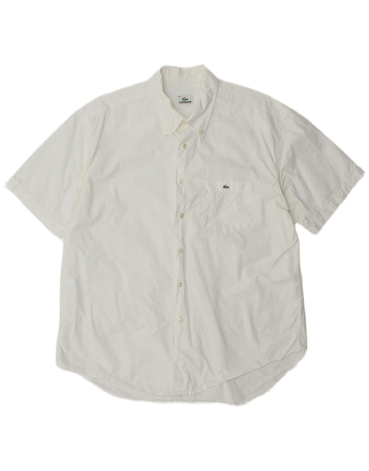 Camisa Lacoste Hombre Manga Corta Talla 44 XL Blanco
